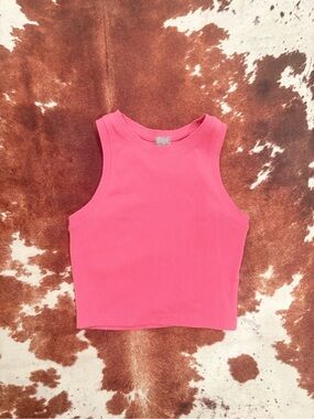 Tilly's Pink Ribbed Tank Crop